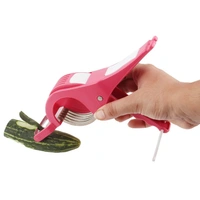 2 in 1 Stainless Steel 5 Blade Vegetable Cutter with Peeler | Multifunctionctional Presiding Vegetable Hand Blender Chopper | Chilly, Onion Cutter with Lock System (PACK OF 1) [Multi Color]